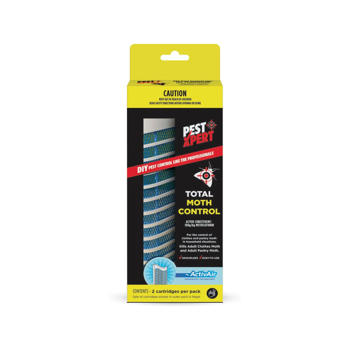 Pestxpert Total Moth Control - Dual-Action Moth Killer - 100mm x 200mm - Odourless