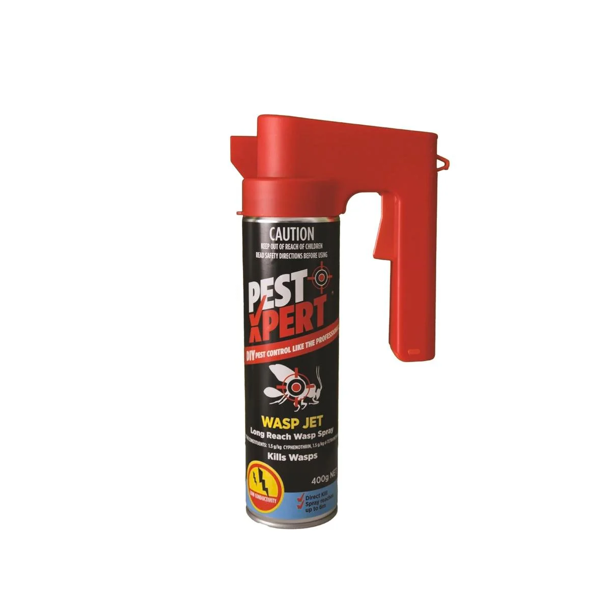 PestXpert Wasp Jet Spray 400g Aluminium Long Reach Instant Kill