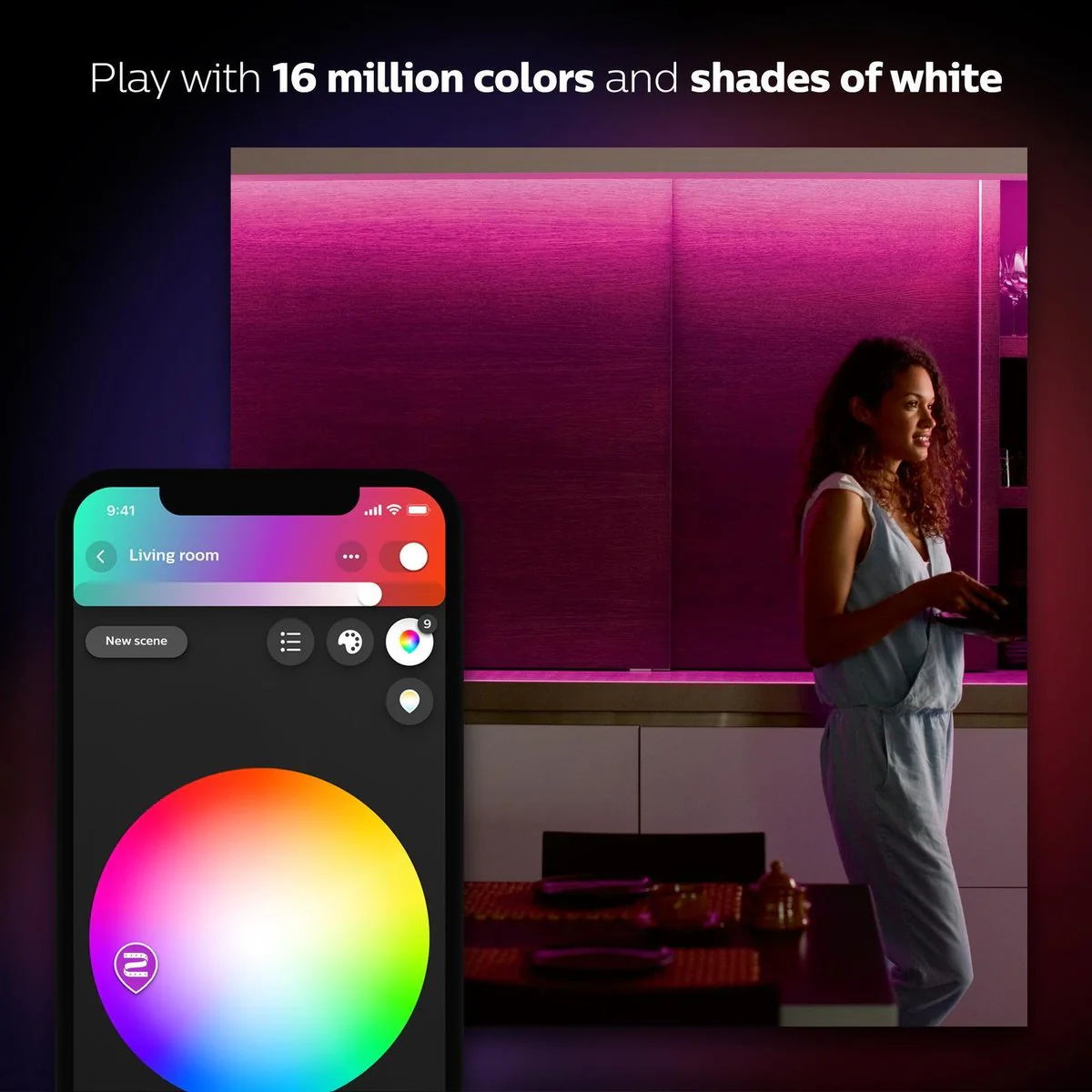 Philips Hue A67 B22 LED Smart Globe 15W 1600lm - Colour & White Light - Image 3