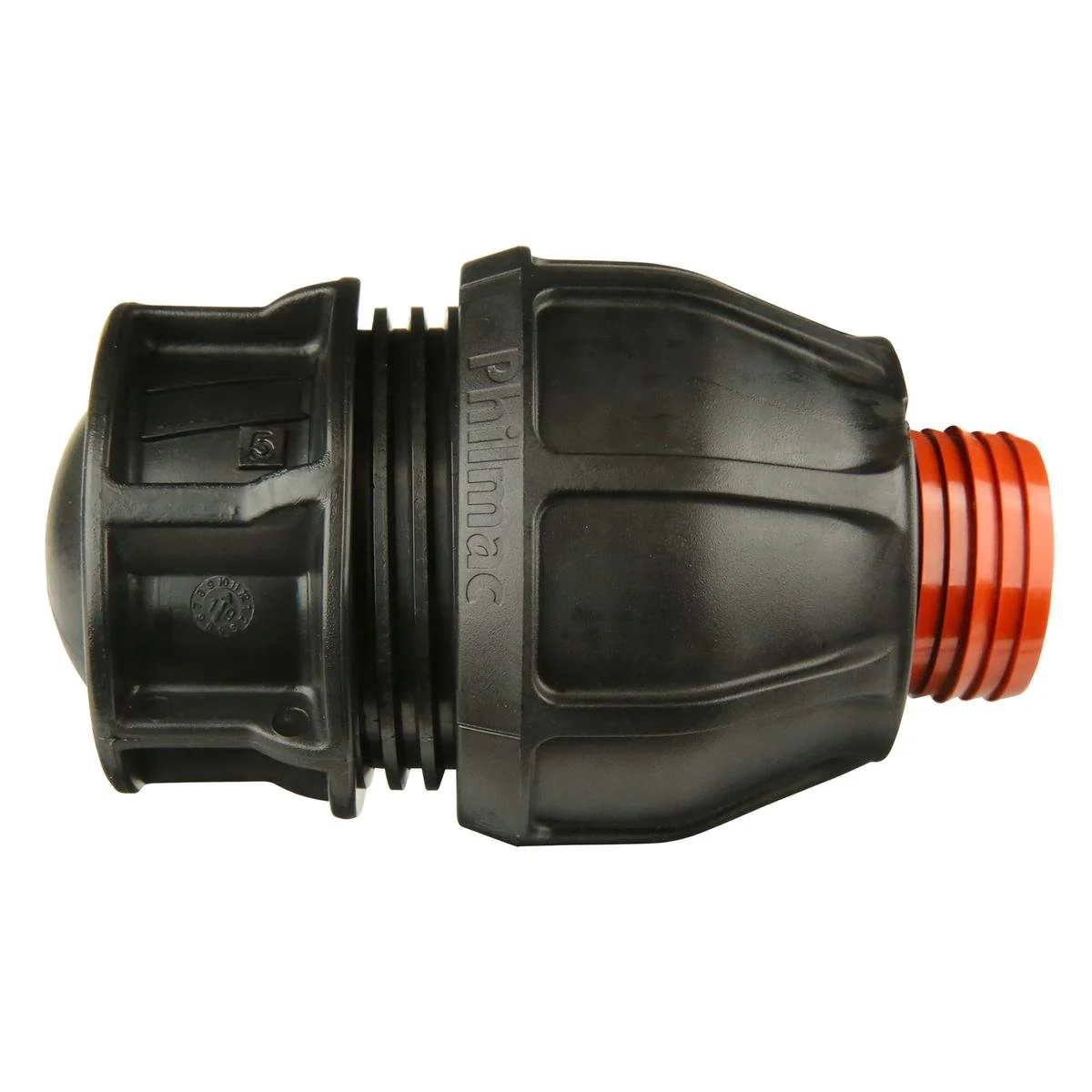 Philmac 1 1/2 Rural End Cap - 81mm x 134mm - Black with Terracotta Inserts