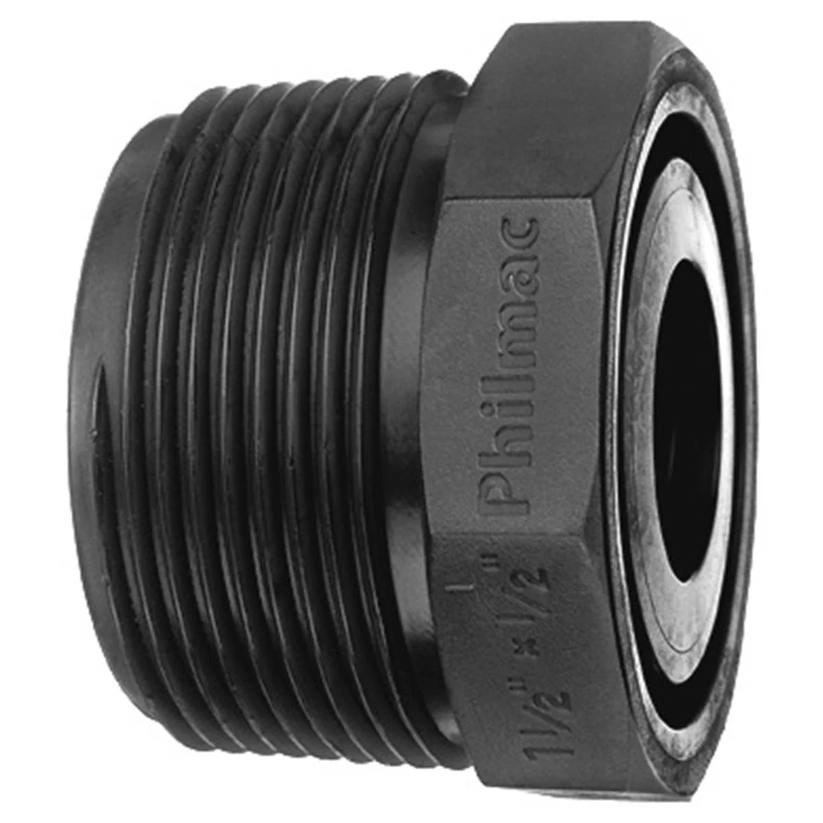 Philmac 1 1/2 x 1 BSP Thread Pipe Bush Polypropylene Black Durable