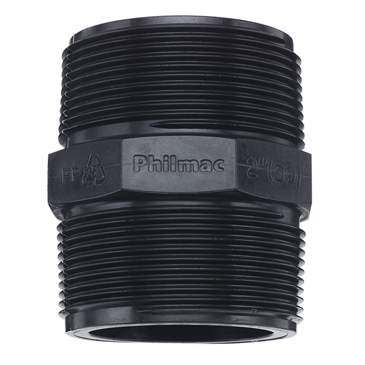 Philmac 1 Inch BSP Thread Pipe Nipple - Polypropylene - Durable Design