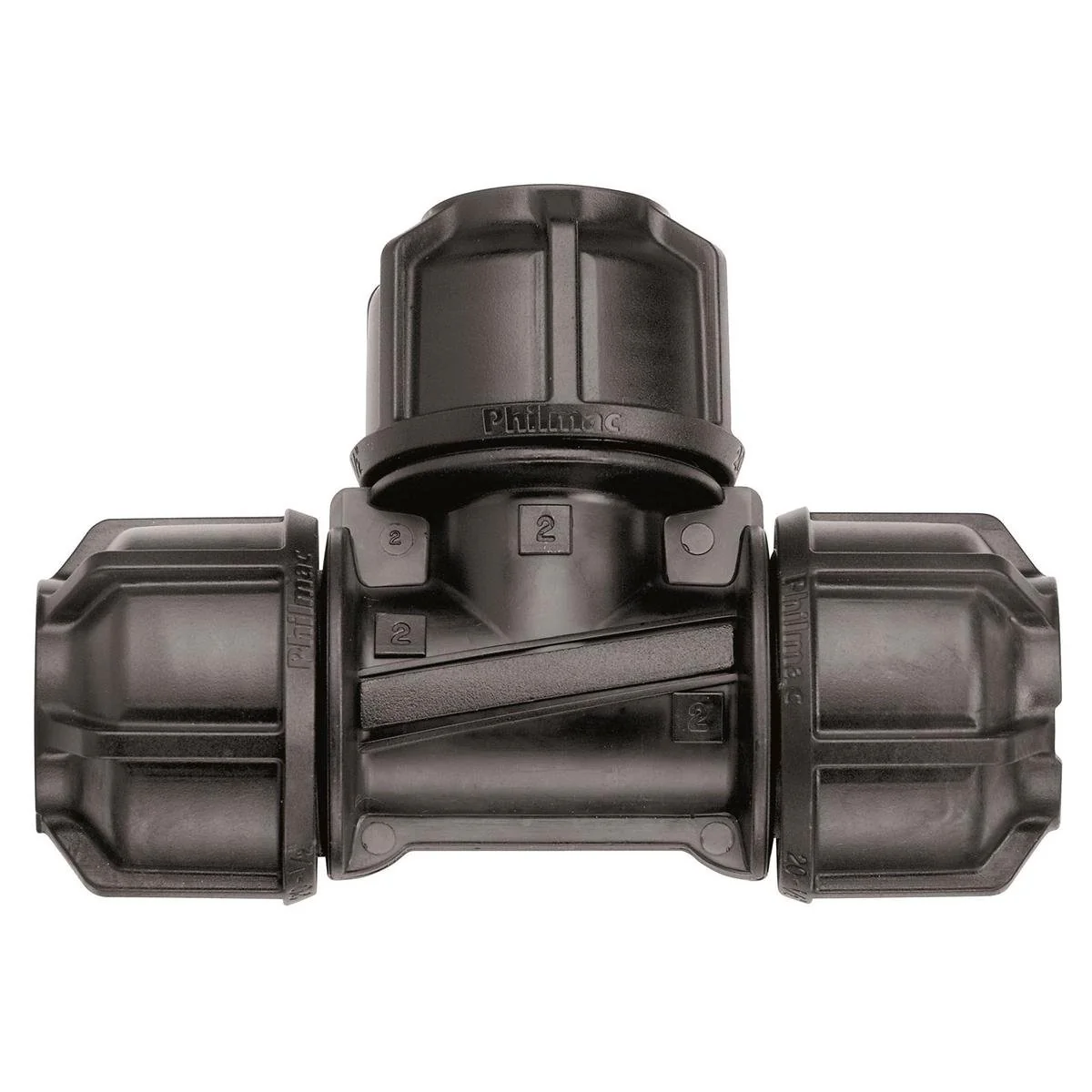 Philmac Pipe Tee - 16mm x 16mm - Polypropylene - Easy Disassembly