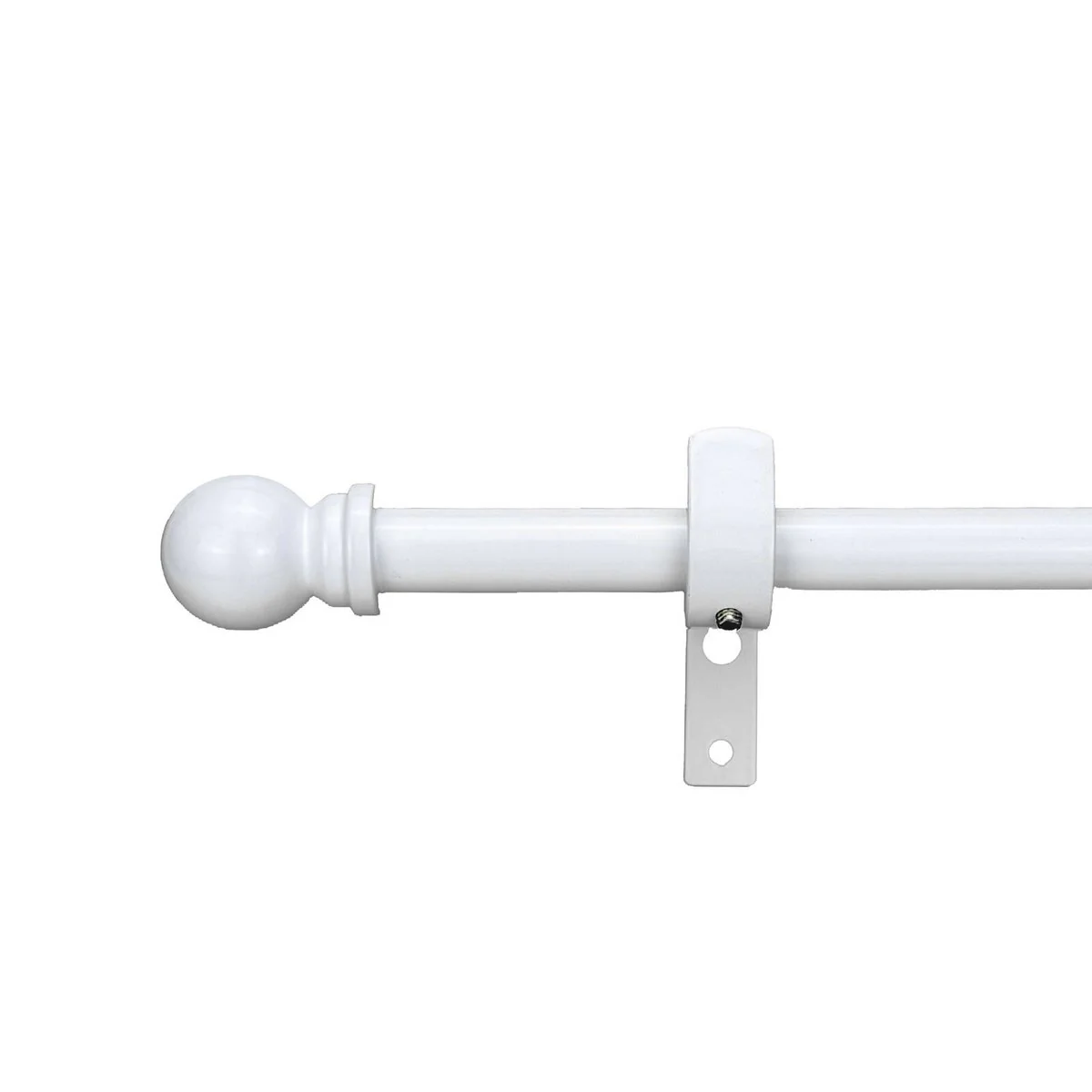 Pillar 16mm White Ball Curtain Rod Finials - Pair - 70mm x 70mm - Gloss White - Image 3