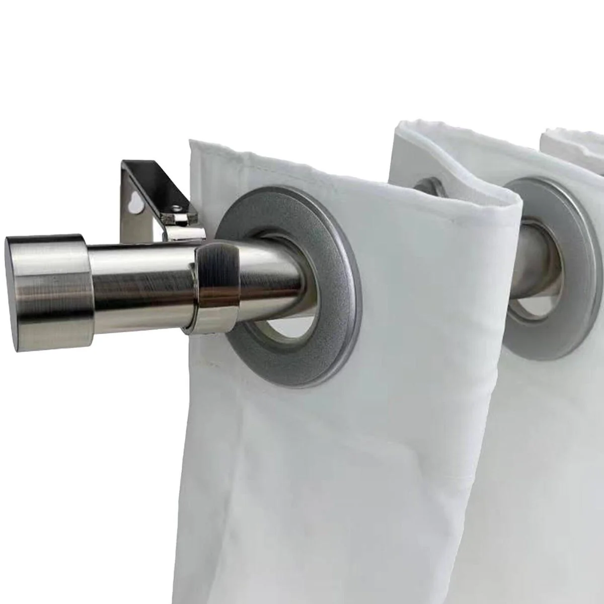 Pillar Adjustable Universal Curtain Rod Bracket - 25mm & 32mm - Brushed Chrome - 1 Pair - Easy Installation - Image 4