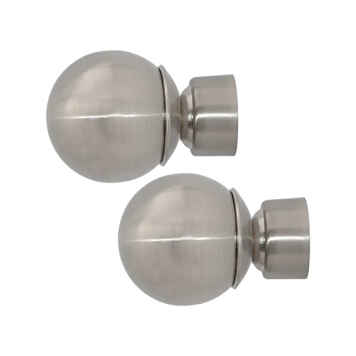 Pillar Ball Finial - 58mm - Metal - Brushed Chrome - 2 Pack