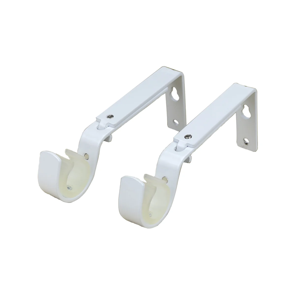 Pillar White Adjustable Universal Curtain Rod Bracket - 25mm & 32mm - 1 Pair - Easy Install