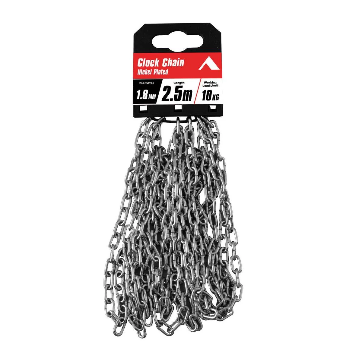 Pinnacle 1 Clock Chain - 8mm x 2.5m - Nickel Plated - 10kg Load Rating