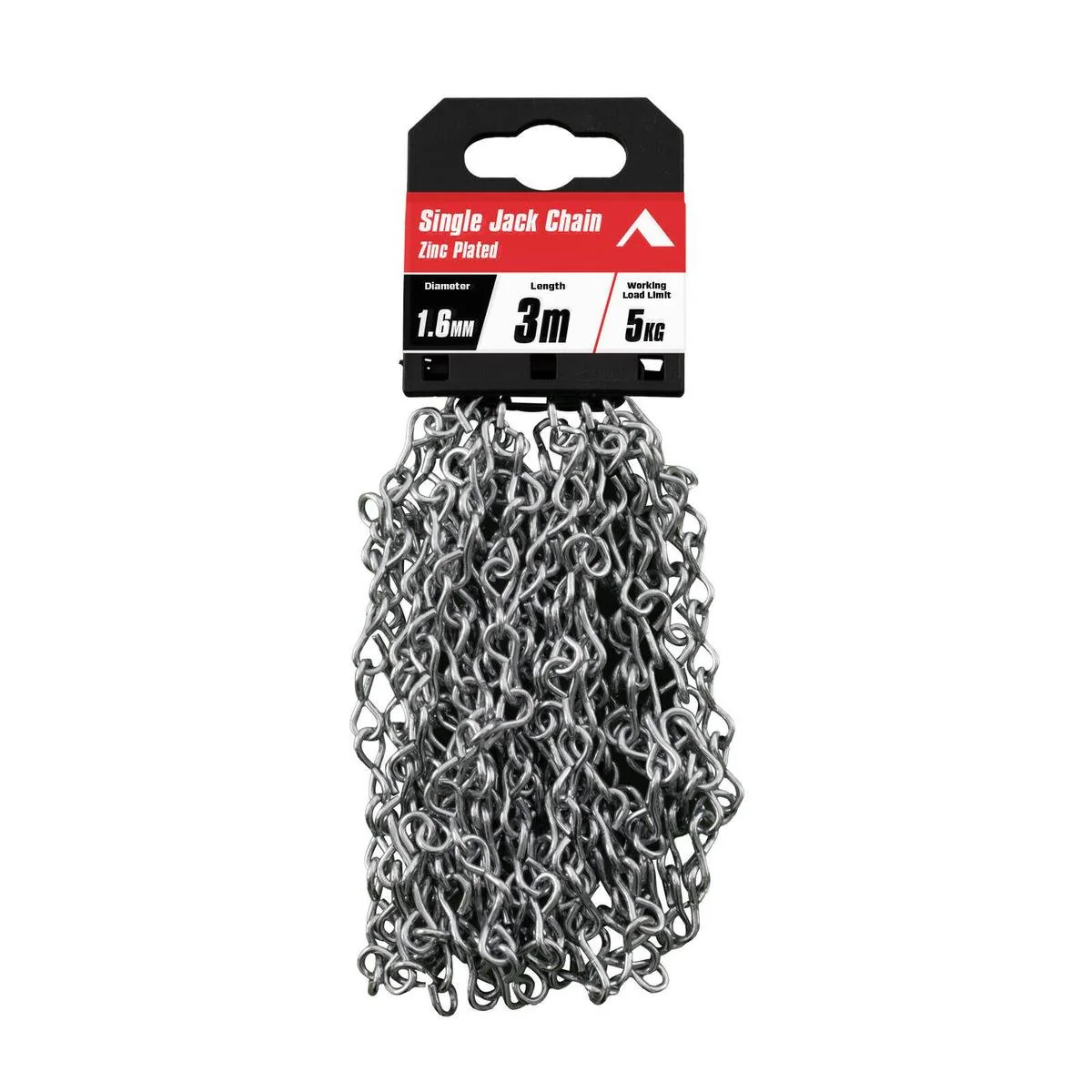 Pinnacle 1 Zinc Plated Single Jack Chain 6mm x 3m - Silver - Rust Resistant
