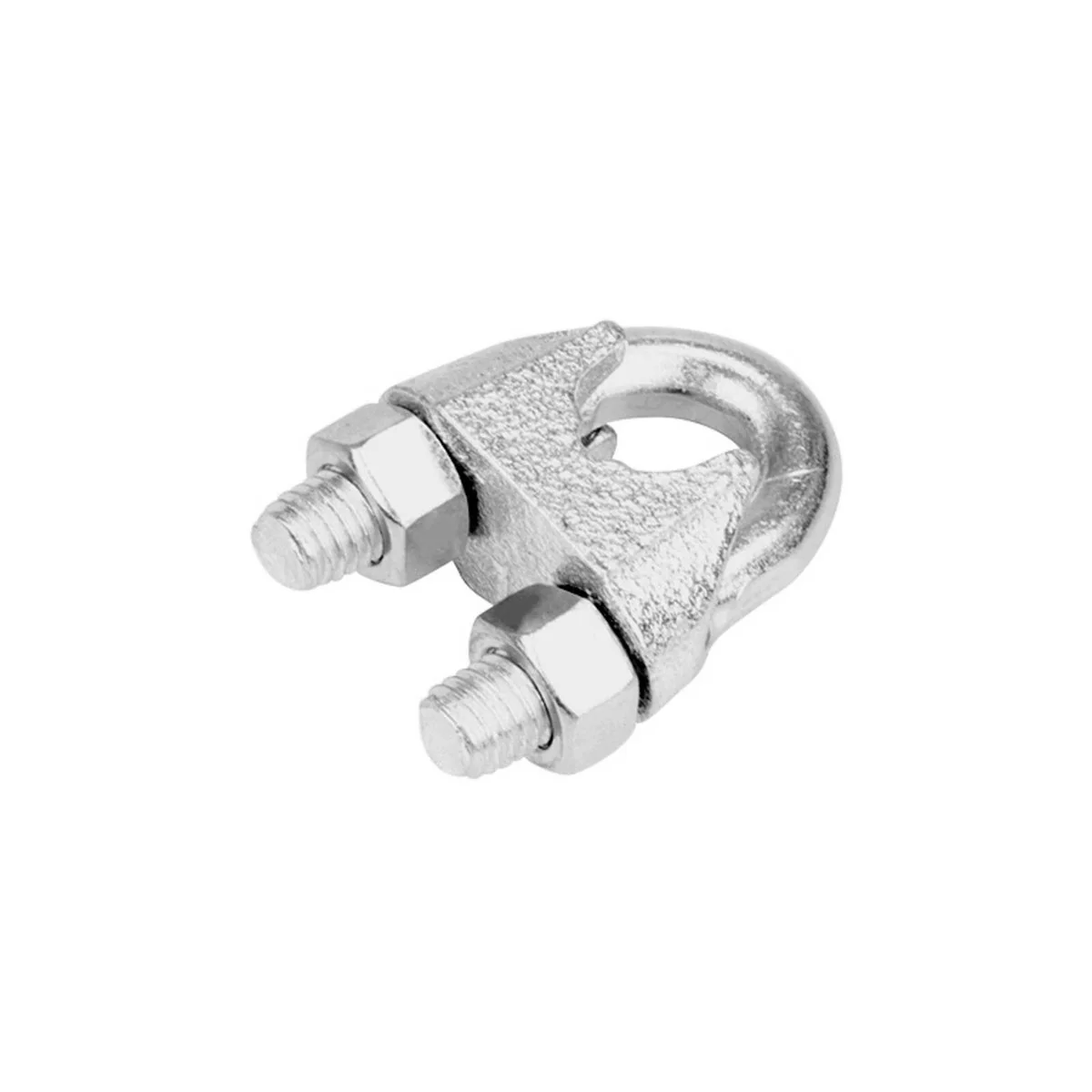 Pinnacle 10mm Galvanised Wire Rope Grips 2 Pack - Silver - Corrosion Resistant