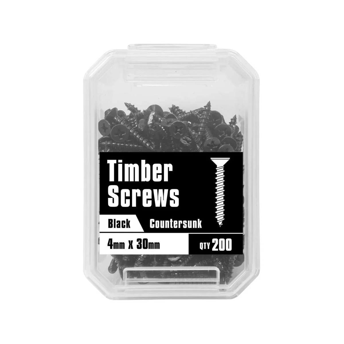 Pinnacle Countersunk Timber Screws - 4 x 30mm - Black - Corrosion Resistant - Image 2