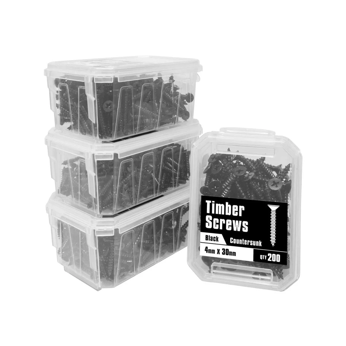 Pinnacle Countersunk Timber Screws - 4 x 30mm - Black - Corrosion Resistant - Image 3