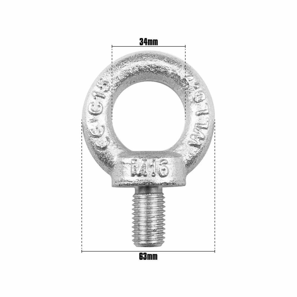 Pinnacle Eye Bolt - M16 - Zinc Plated - 740kg Load Rating - Image 2