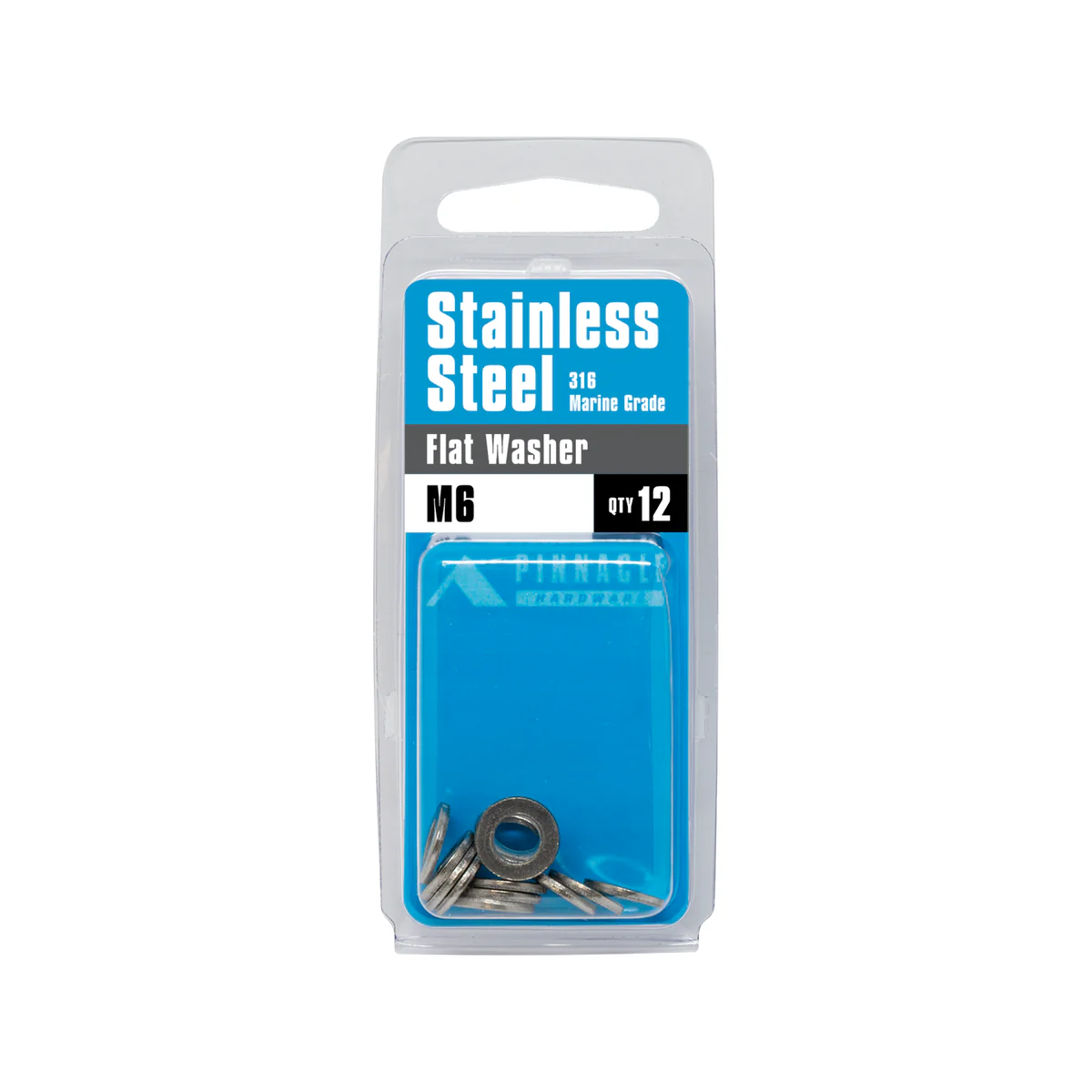 Pinnacle m6 Stainless Steel Flat Washer 12 Pack - 6.5mm Hole Size - 12mm Diameter - Image 3