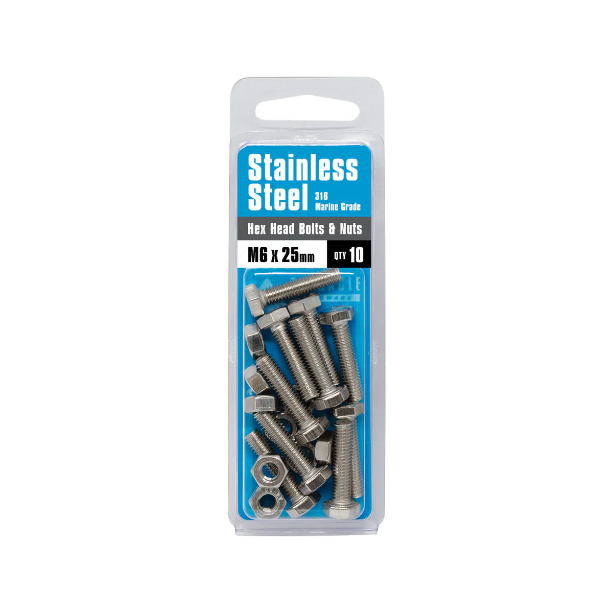 Pinnacle Hex Bolt and Nut - M6 x 25mm - Stainless Steel - 10 Pack - Image 2