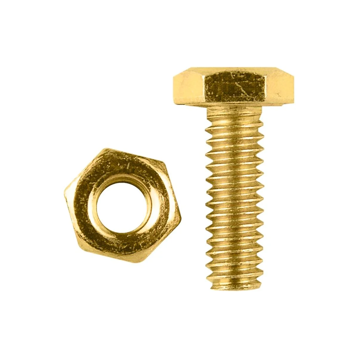 Pinnacle Hex Bolt & Nut - 1/4" x 3/4" - Yellow Zinc - 10 Pack