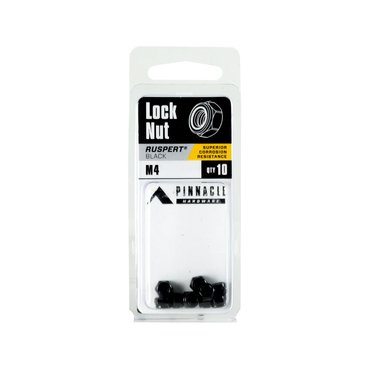 Pinnacle M4 Nylon Lock Nut 10 Pack - 0.7mm Thread Pitch - Black - Image 2