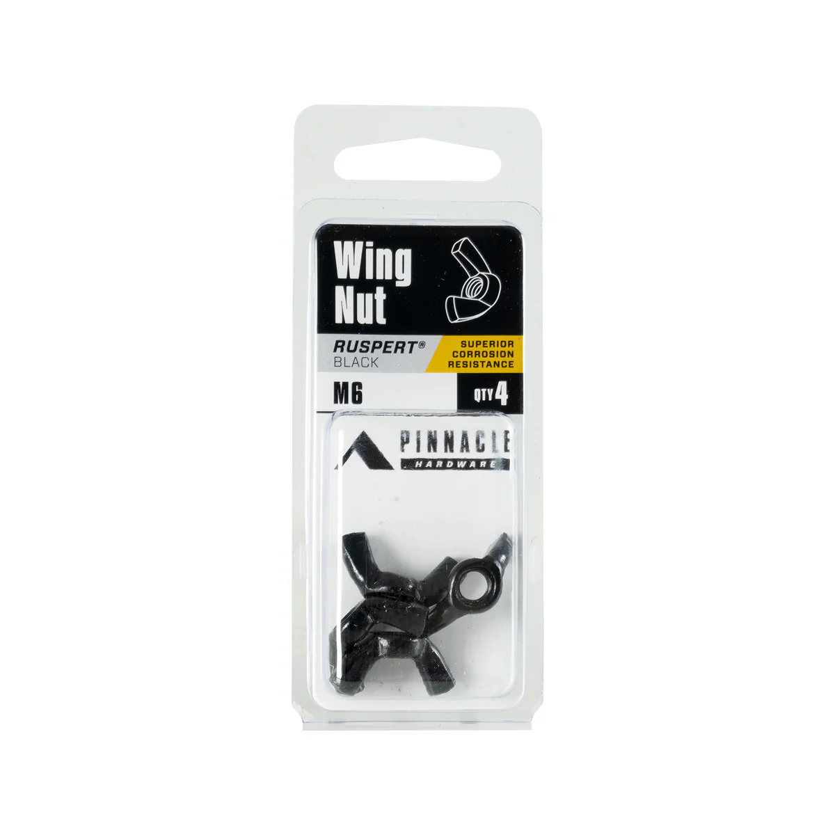 Pinnacle m6 Wing Nut 4 Pack - 48mm x 12mm x 17mm - Black - Corrosion Resistant - Image 2