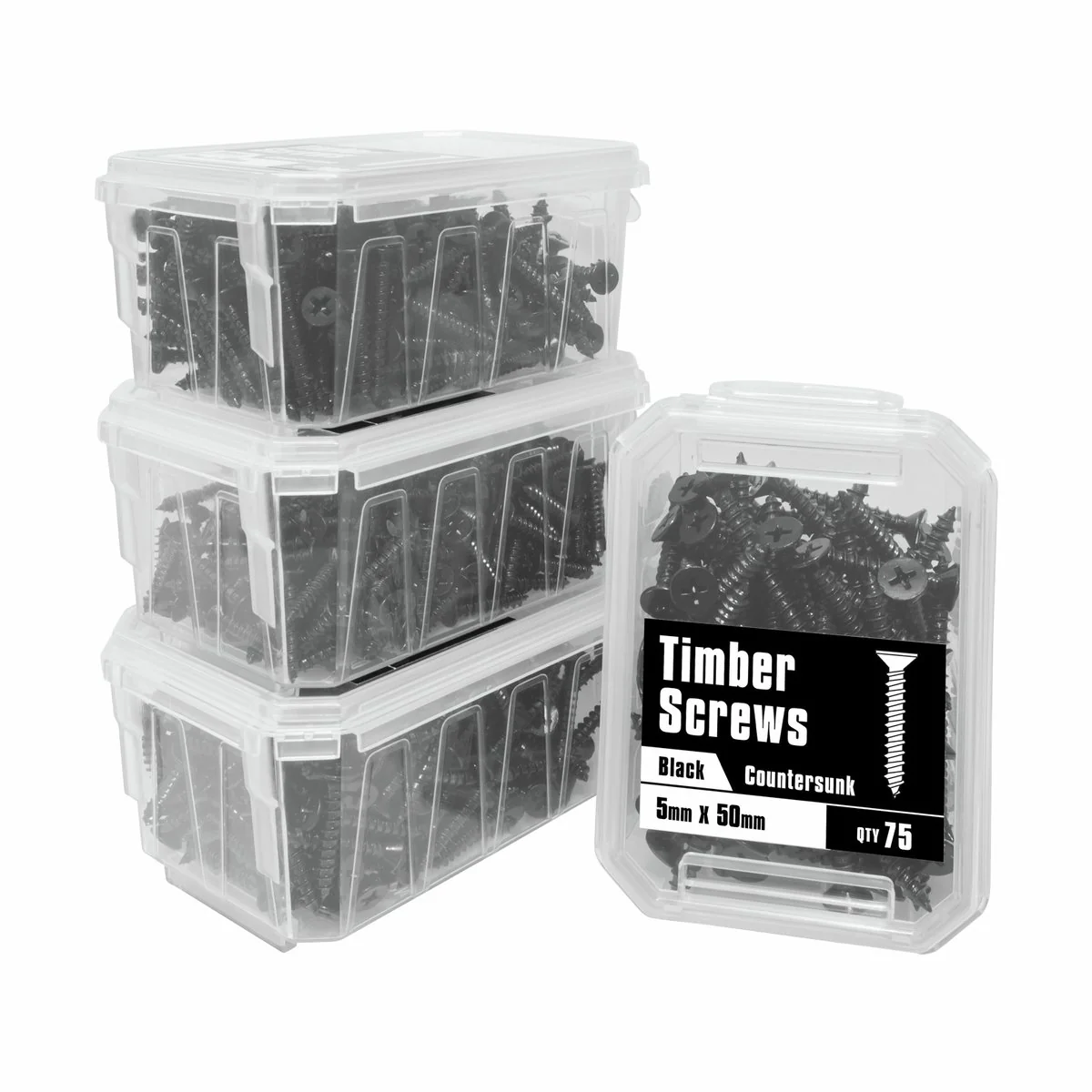 Pinnacle Timber Screws - 5 x 50mm - Metal - Black Finish - Image 3