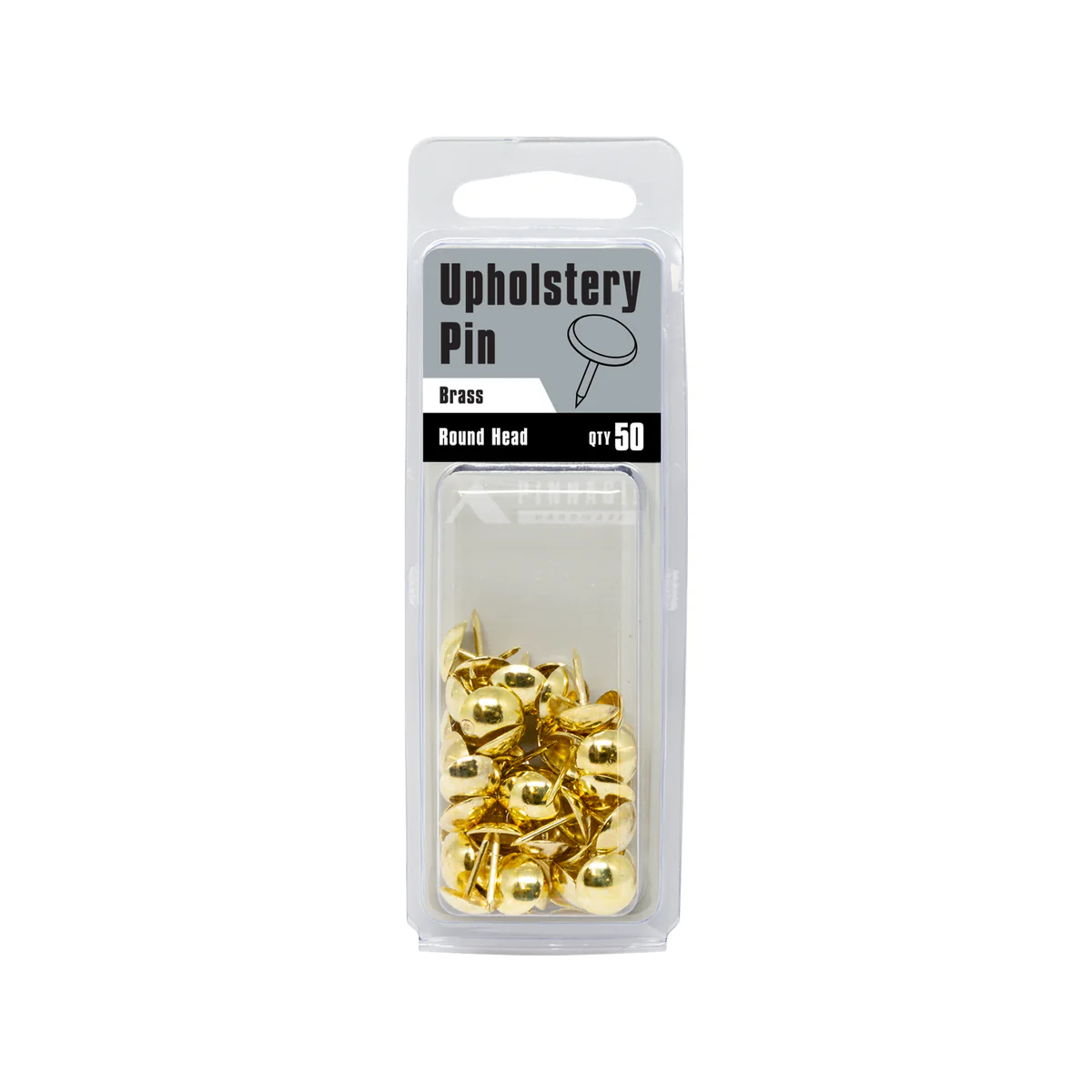 Pinnacle Upholstery Nails - 50 Pack - Brass - Round Head - Image 2