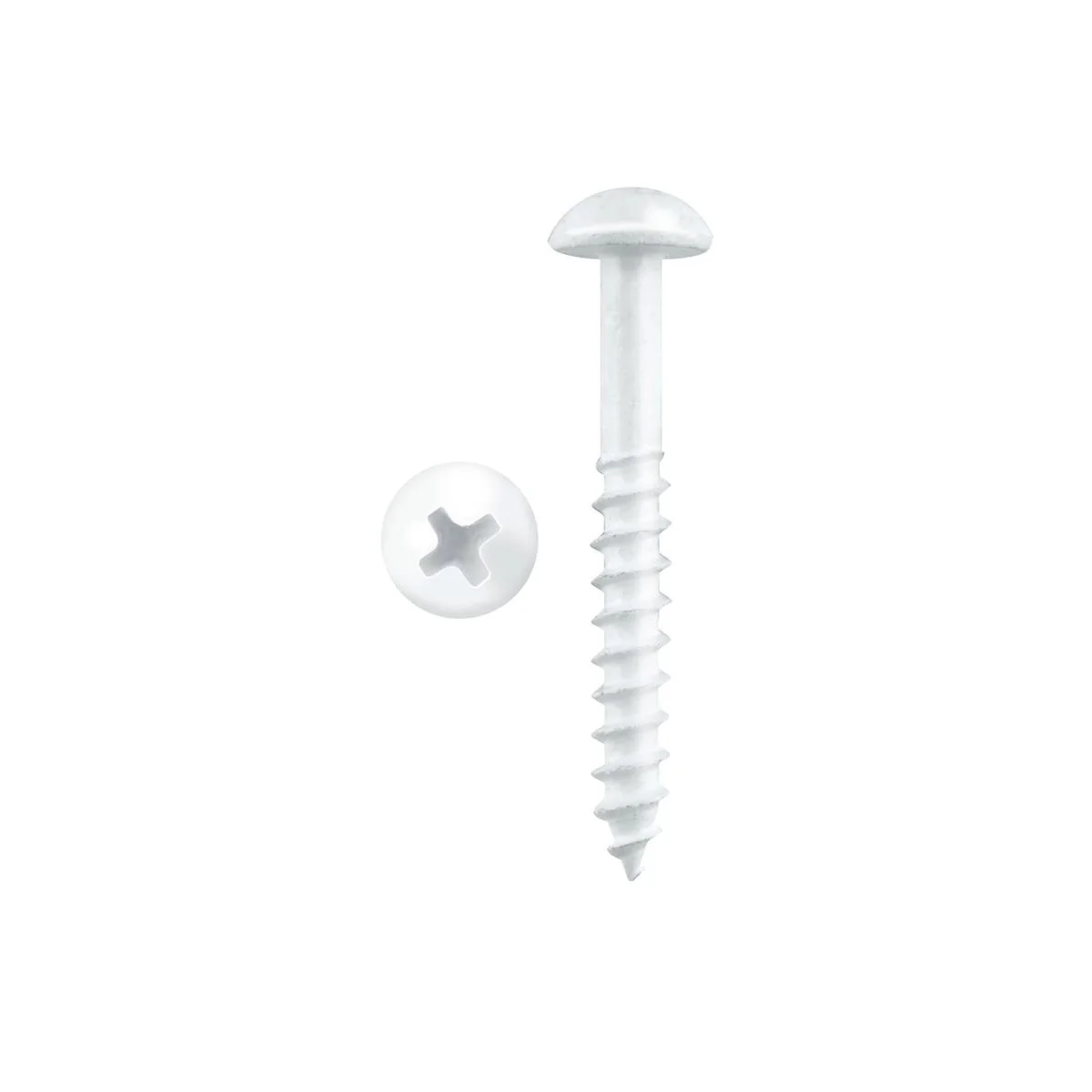 Pinnacle White Round Head Timber Screw 4.0 x 30mm Metal 20 Pack