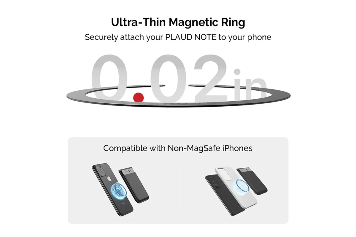 PLAUD Note AI Voice Recorder Starlight with Magnetic Case - Image 12