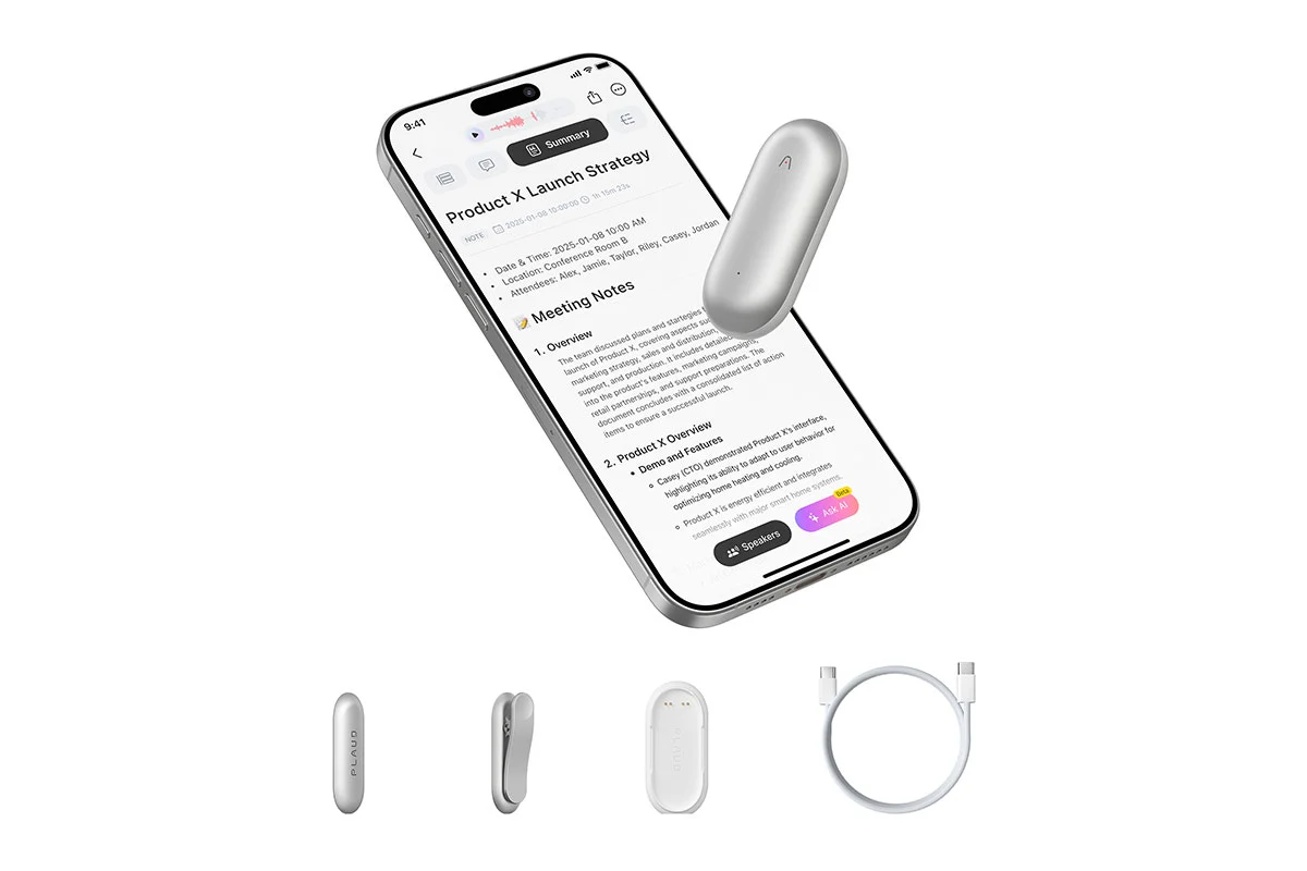 PLAUD NotePin AI Voice Recorder - Lunar Silver, Smart Transcription - Image 16