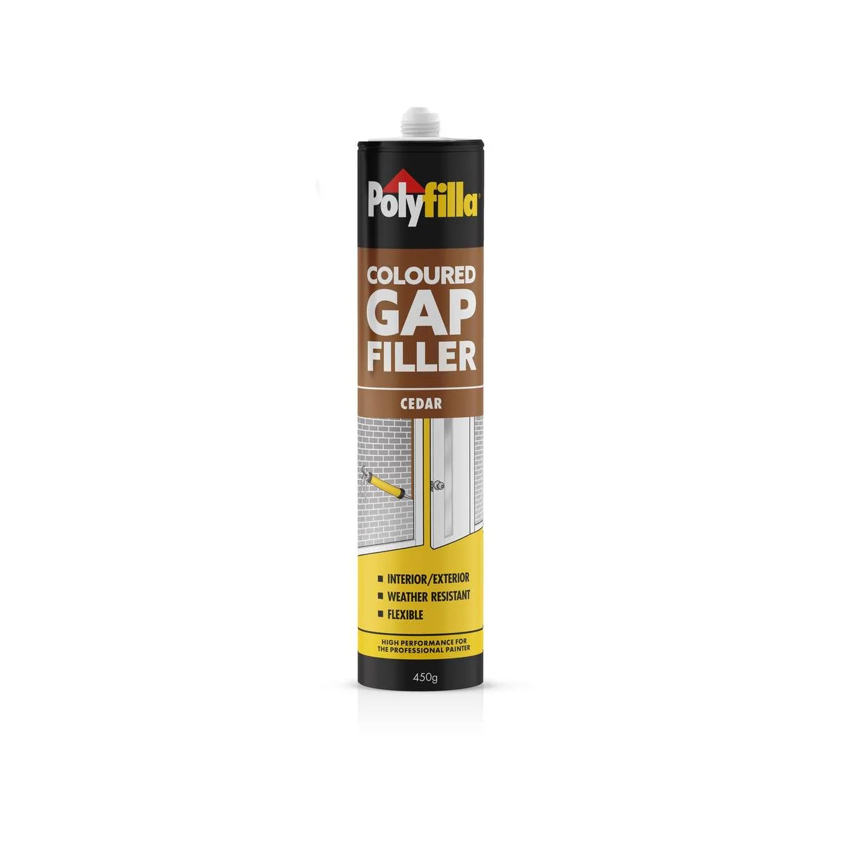 Poly 450g Cedar Coloured Caulk Gap Filler - 450g - Cedar - Acrylic - Weather Resistant