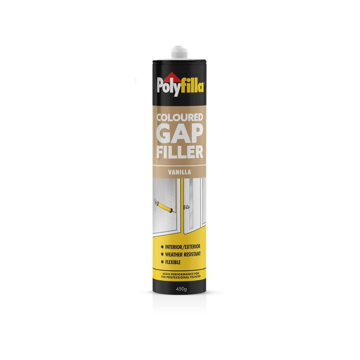 Poly 450g Vanilla Coloured Caulk Gap Filler - 450g - Vanilla - Acrylic - Weather Resistant
