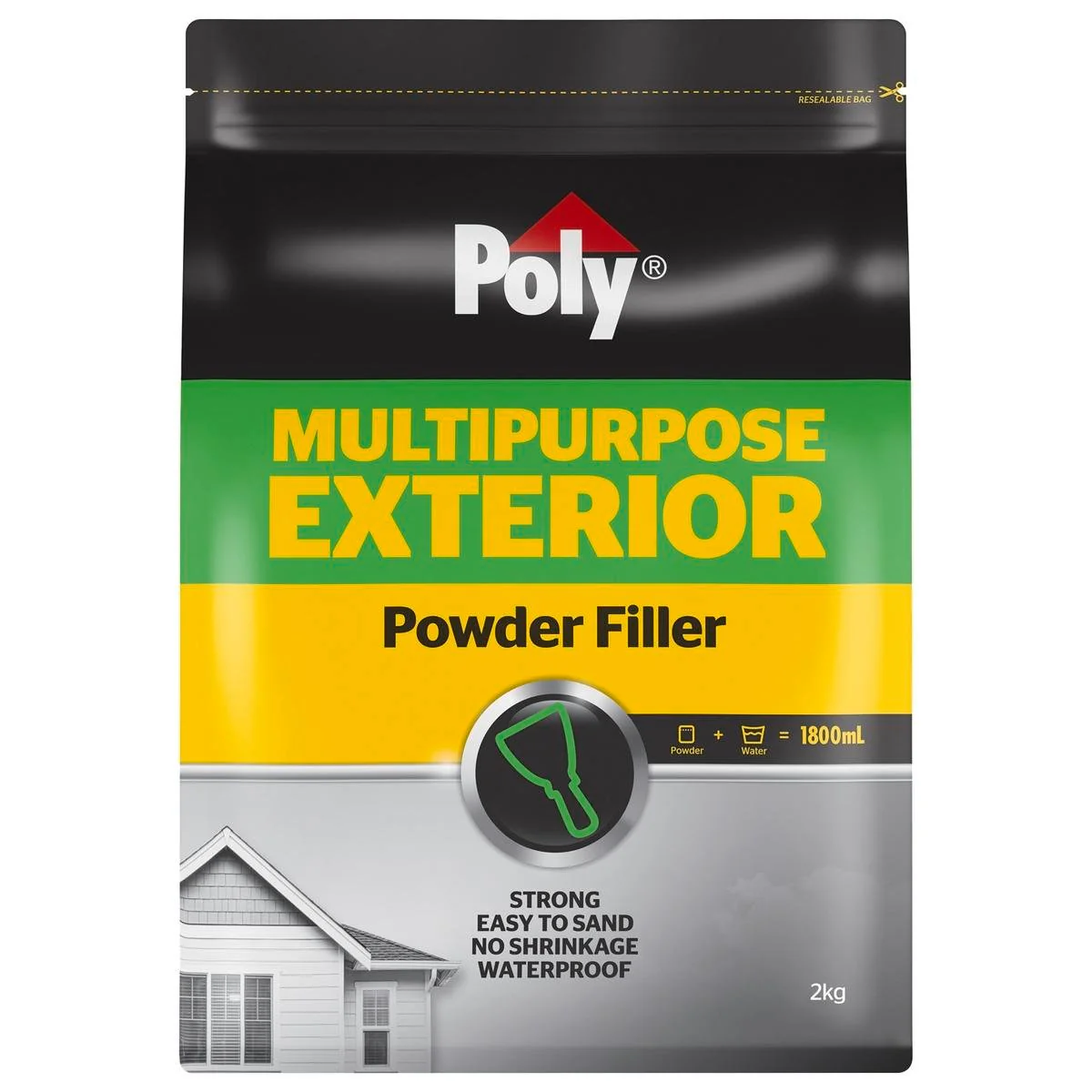 Poly Exterior Powder Filler - 2kg - Calcium Carbonate - Waterproof