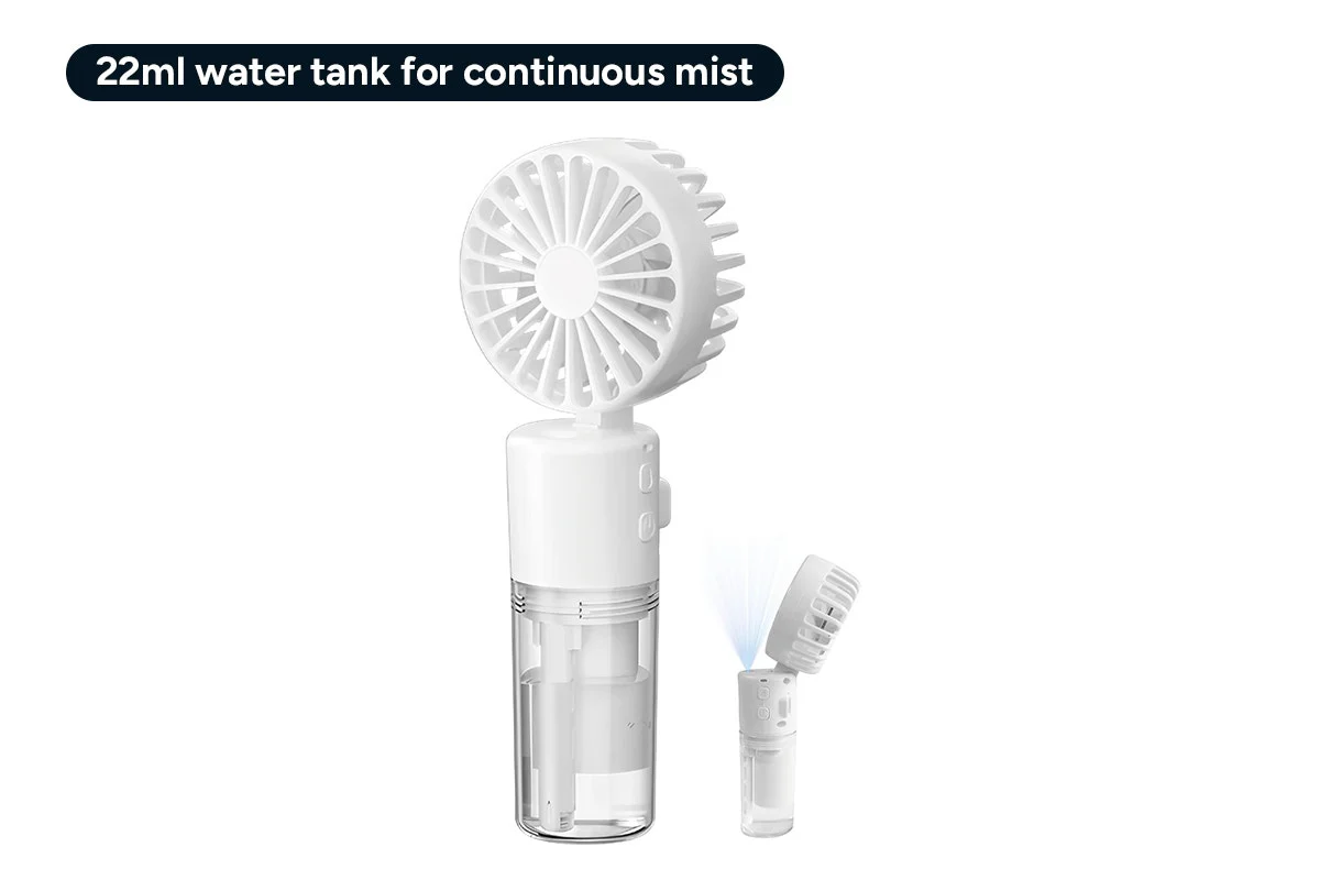 Portable Handheld Misting Fan with 4-Speed Airflow & Rechargeable Battery - Image 8
