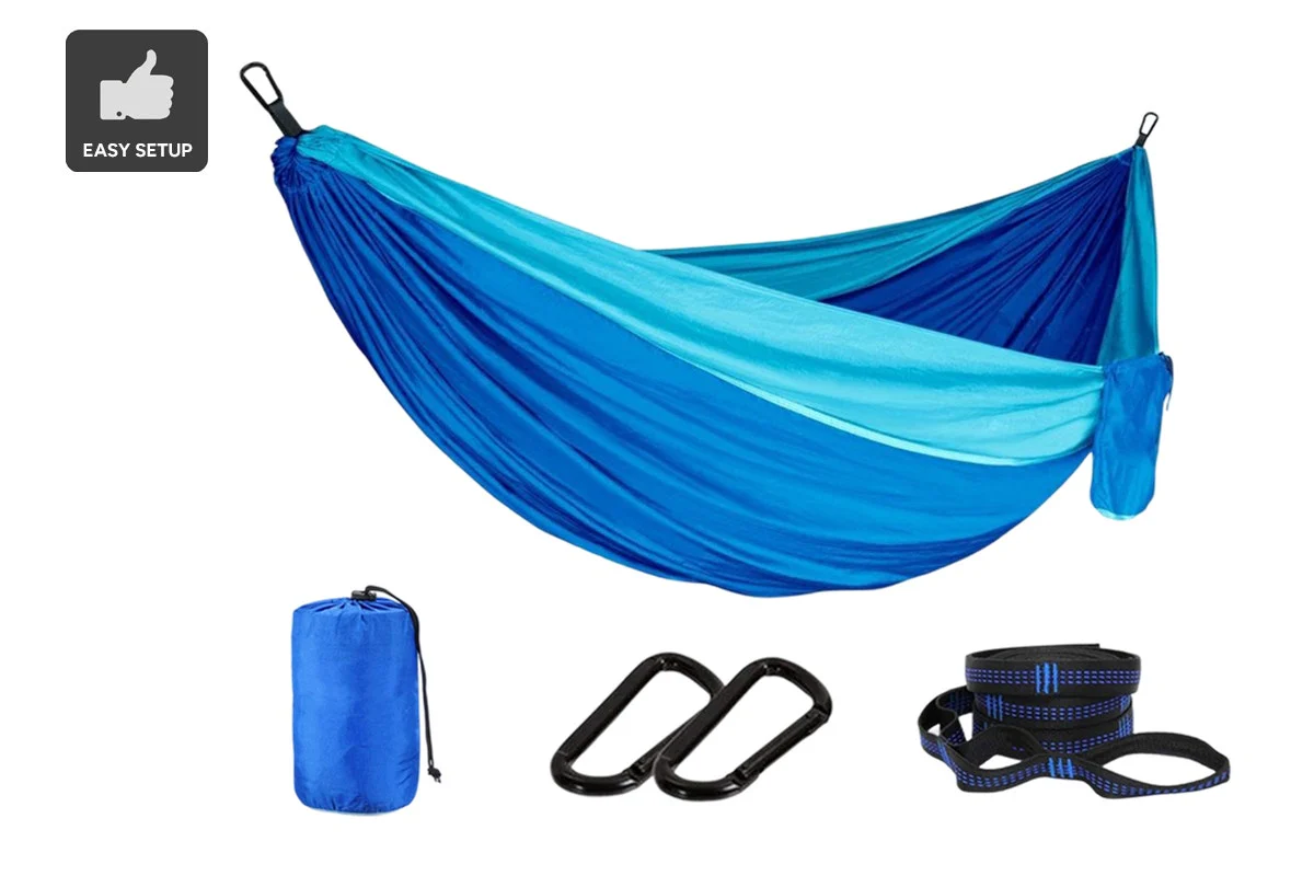 Portable Lightweight Hammock 270 x 140cm with Straps and Carabiners