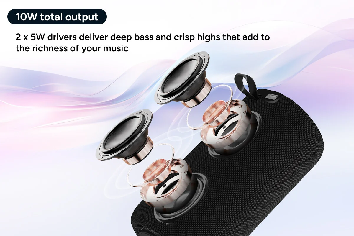 Portable RGB Bluetooth Speaker 10W with LED Lights - Image 4