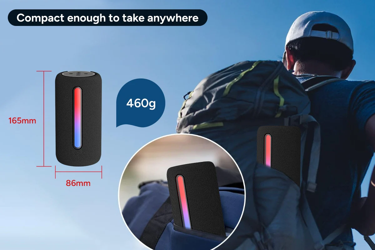 Portable RGB Bluetooth Speaker 10W with LED Lights - Image 7