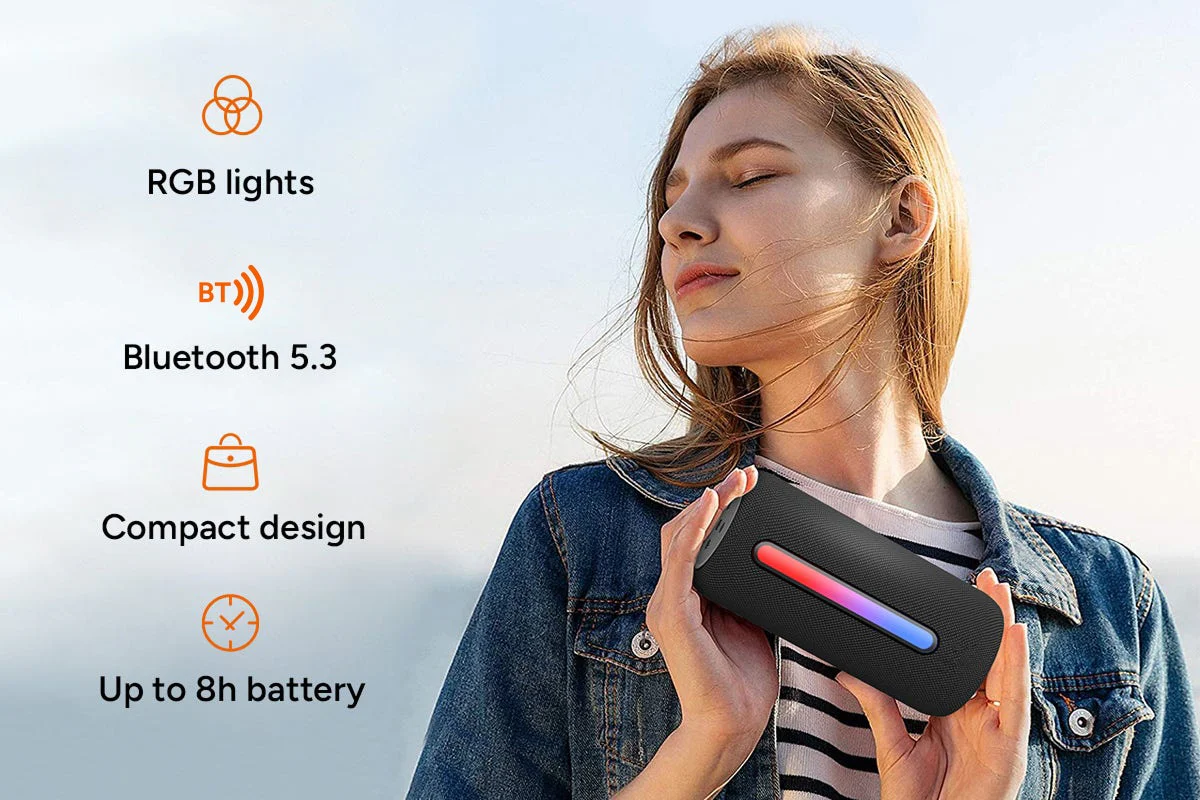 Portable RGB Bluetooth Speaker 10W with LED Lights - Image 9