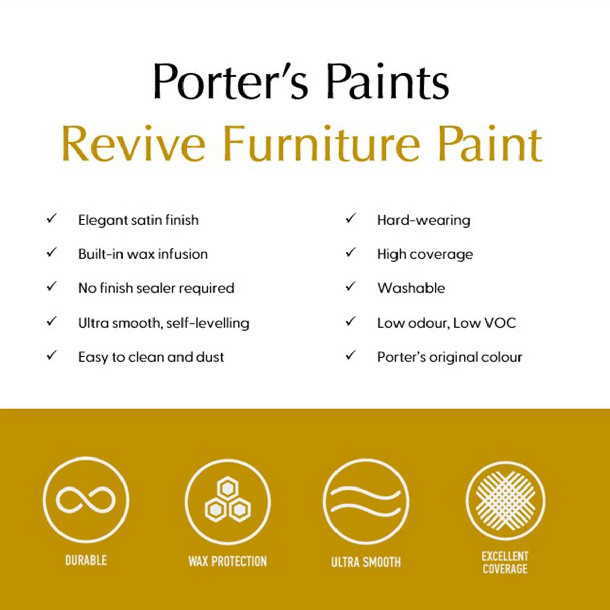 Porter S Paints 400ml Amphibian Revive Furniture and Cabinetry Paint - Muddy Deep Olive Green - Ultra Smooth Finish - Washable - Image 3