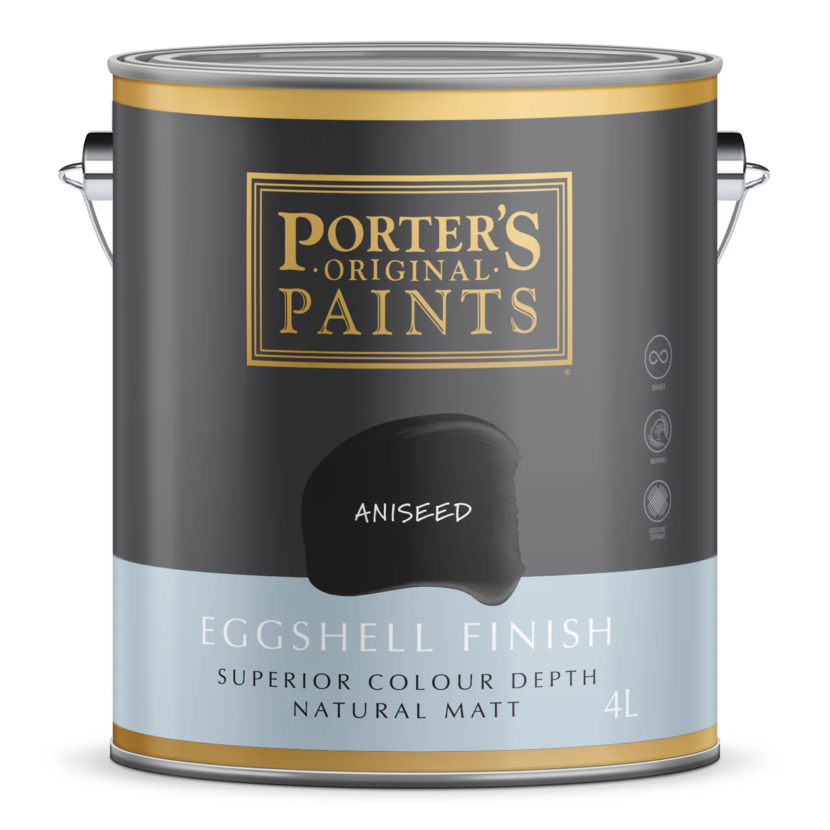 Porter S Paints Eggshell Finish Aniseed 4L - 4L - Durable Interior/Exterior Paint