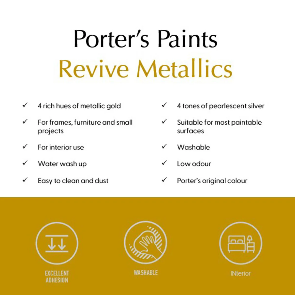 Porter S Paints Metallic Ambassador Furniture Paint 100ml - Pearlescent Sterling - Low Odour - Easy Clean - Image 3