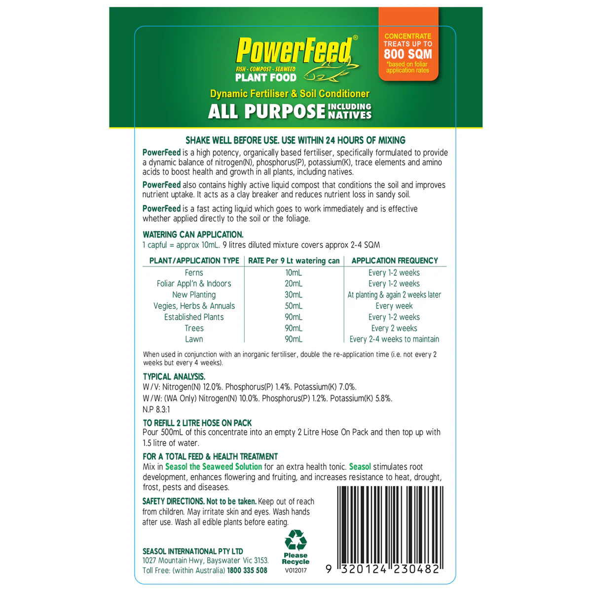 PowerFeed Plant Food - 4L - Liquid - All Purpose Including Natives - Image 2