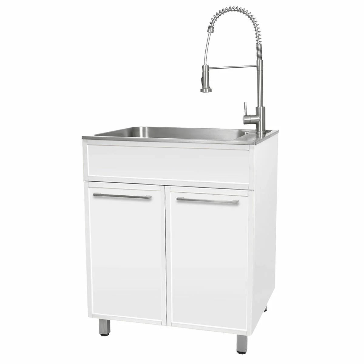 Presenza 72cm Slim Shaker Cabinet Sink & Chef Faucet QL022AU Matte White