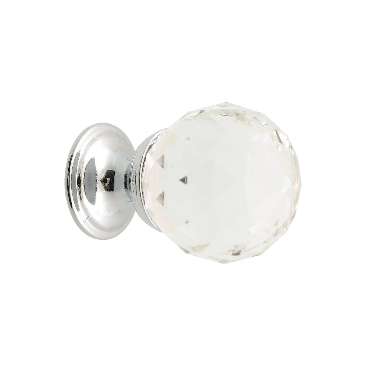 Prestige Glass Knob - 25mm - Chrome Plated - Contemporary Design