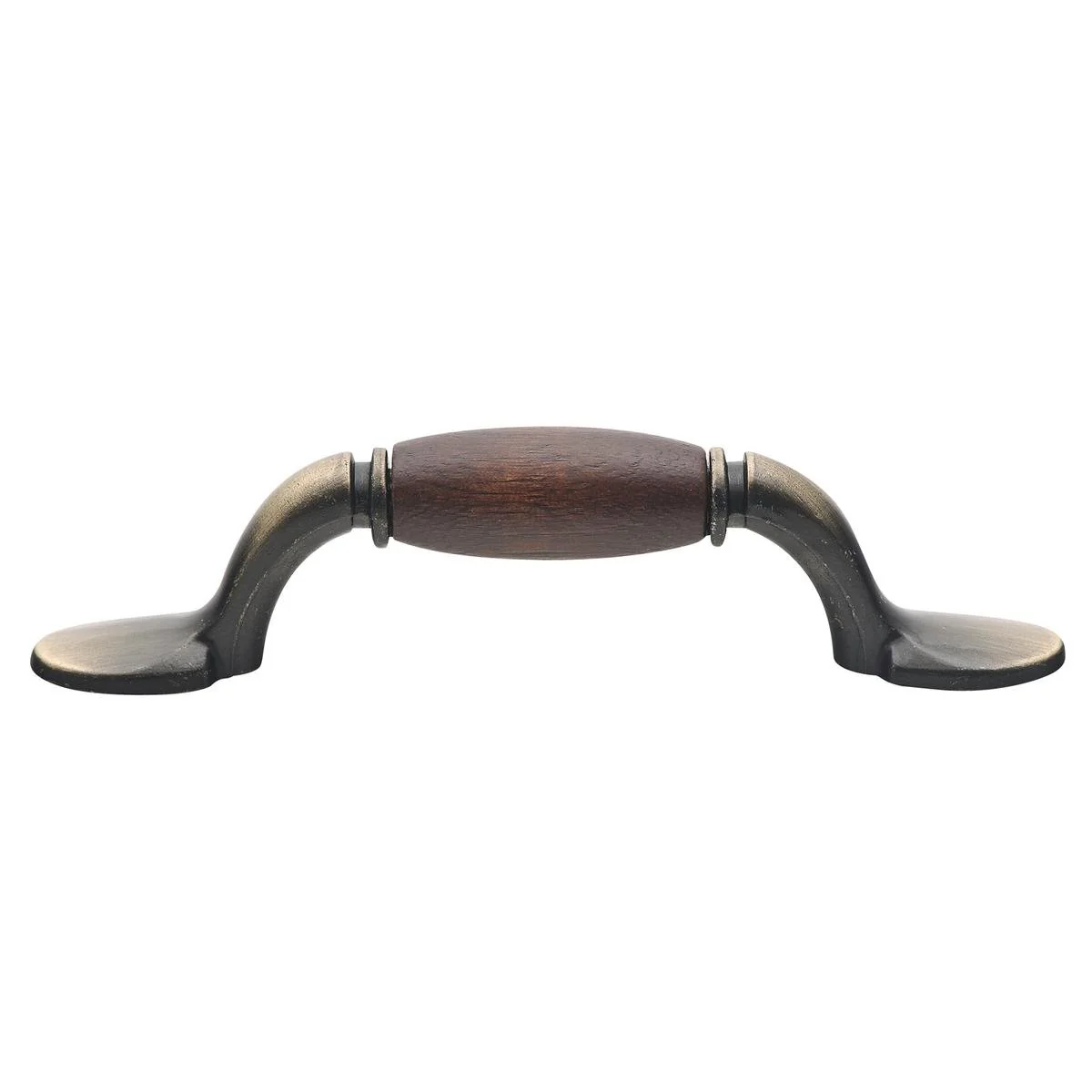 Prestige Handle - 80mm - Beech - Antique Brass Finish