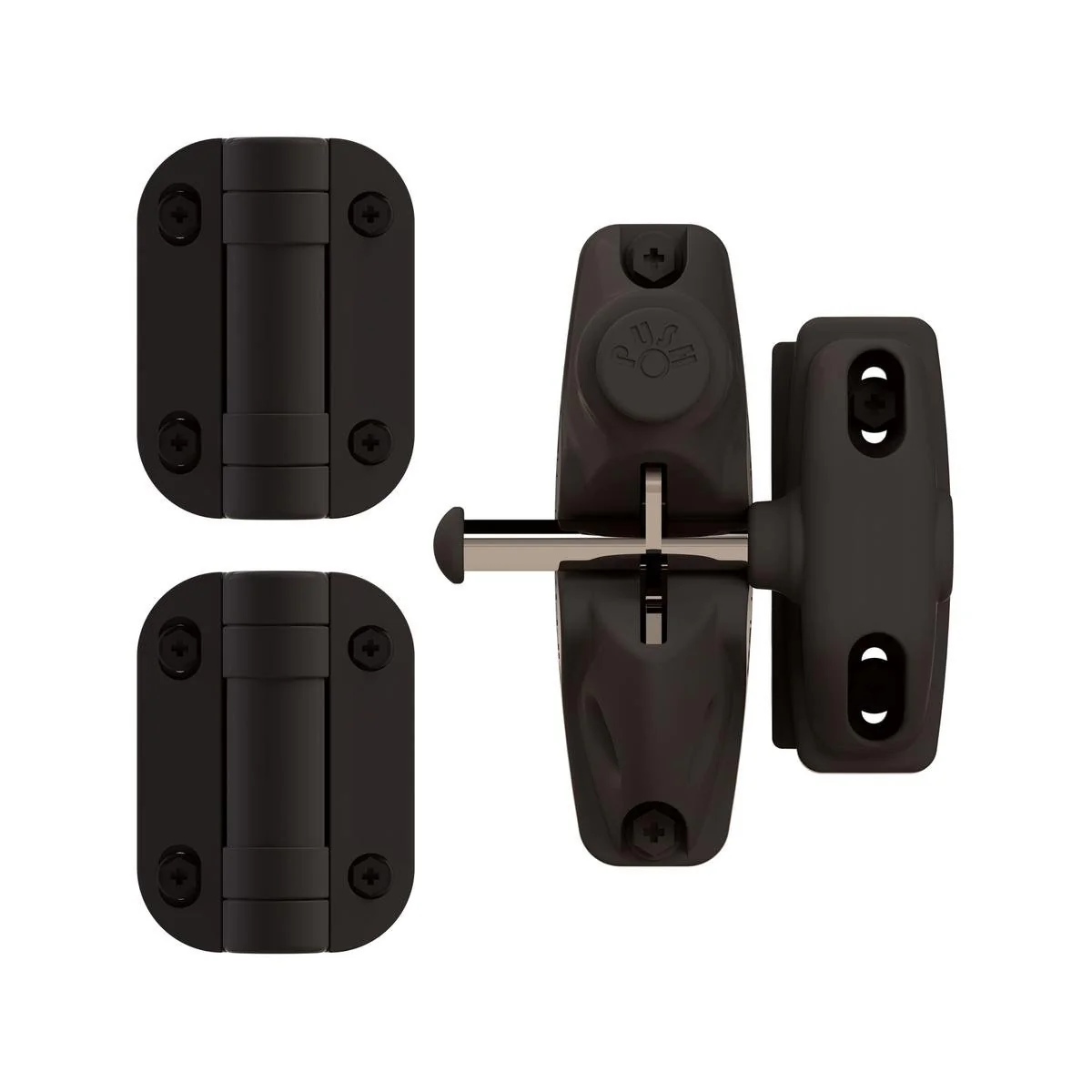 Protectoral g8safe Double Sided Gravity Latch & Hinges Gate Kit 140mm - Monument - Easy Installation