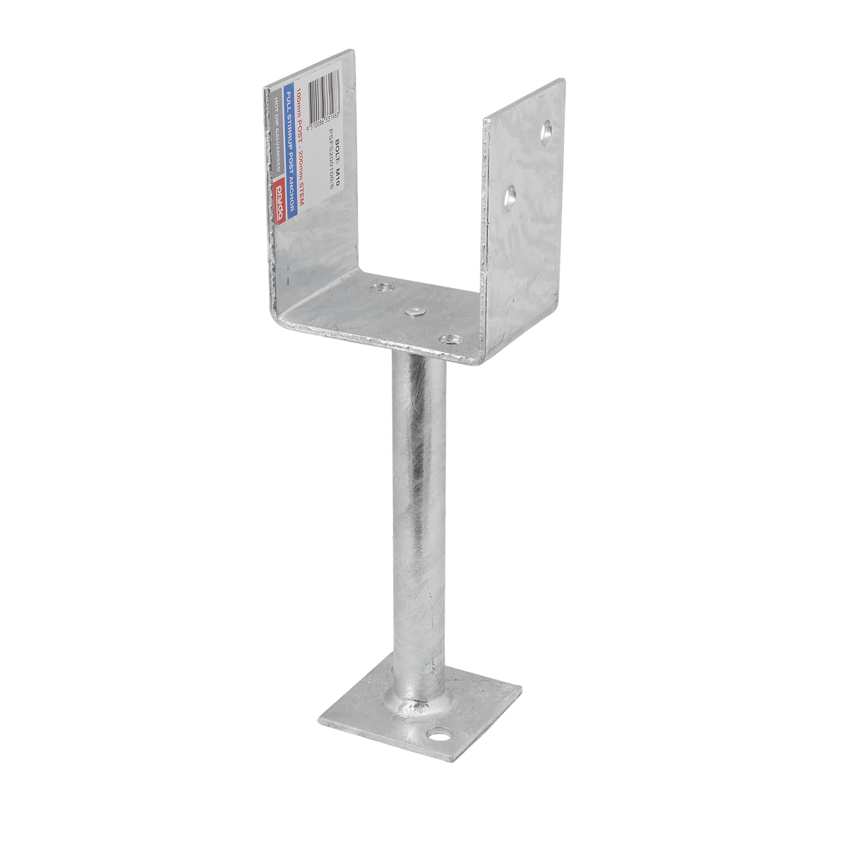 Pryda Full Stirrup Post Anchor - 200x100mm - M10 - Hot Dip Galvanised - Termite Protection