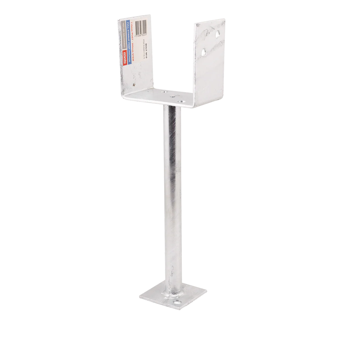 Pryda Full Stirrup Post Anchor - 300x115mm - M10 - Galvanised Steel - Durable