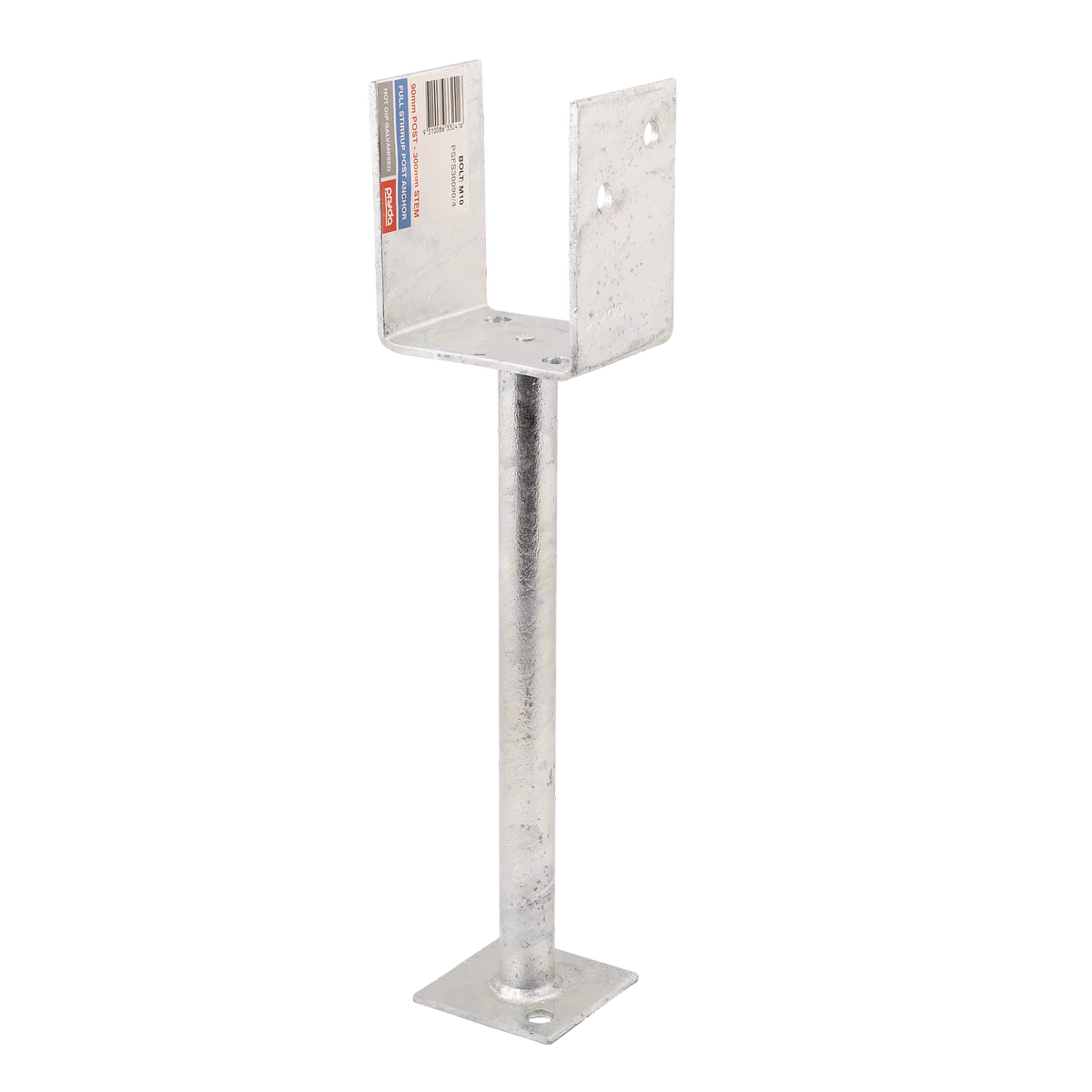 Pryda Full Stirrup Post Anchor 300x90mm M10 - Galvanised Steel - Durable