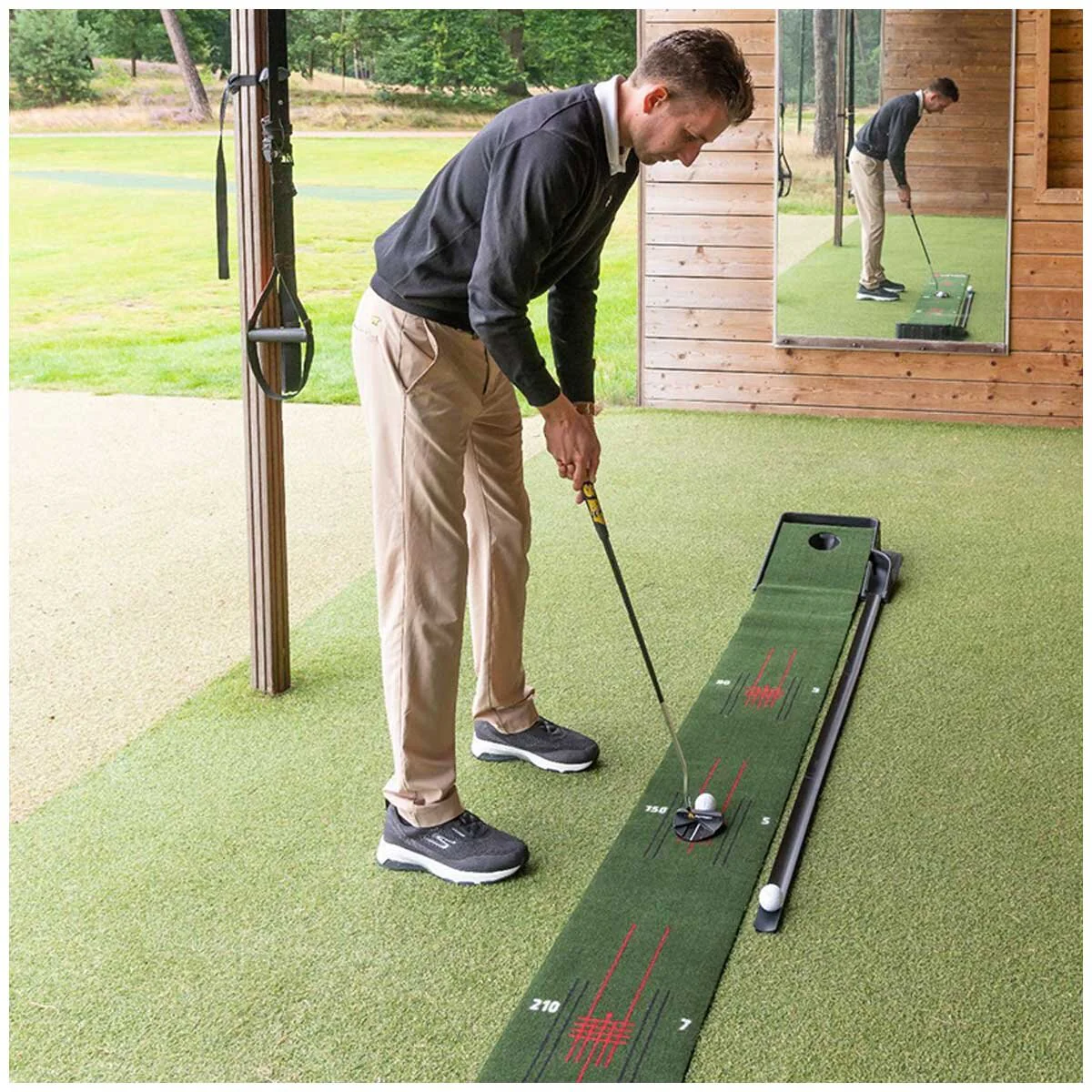 Pure2Improve Confidence Putting Mat P2I360610 Portable Green Red - Image 4