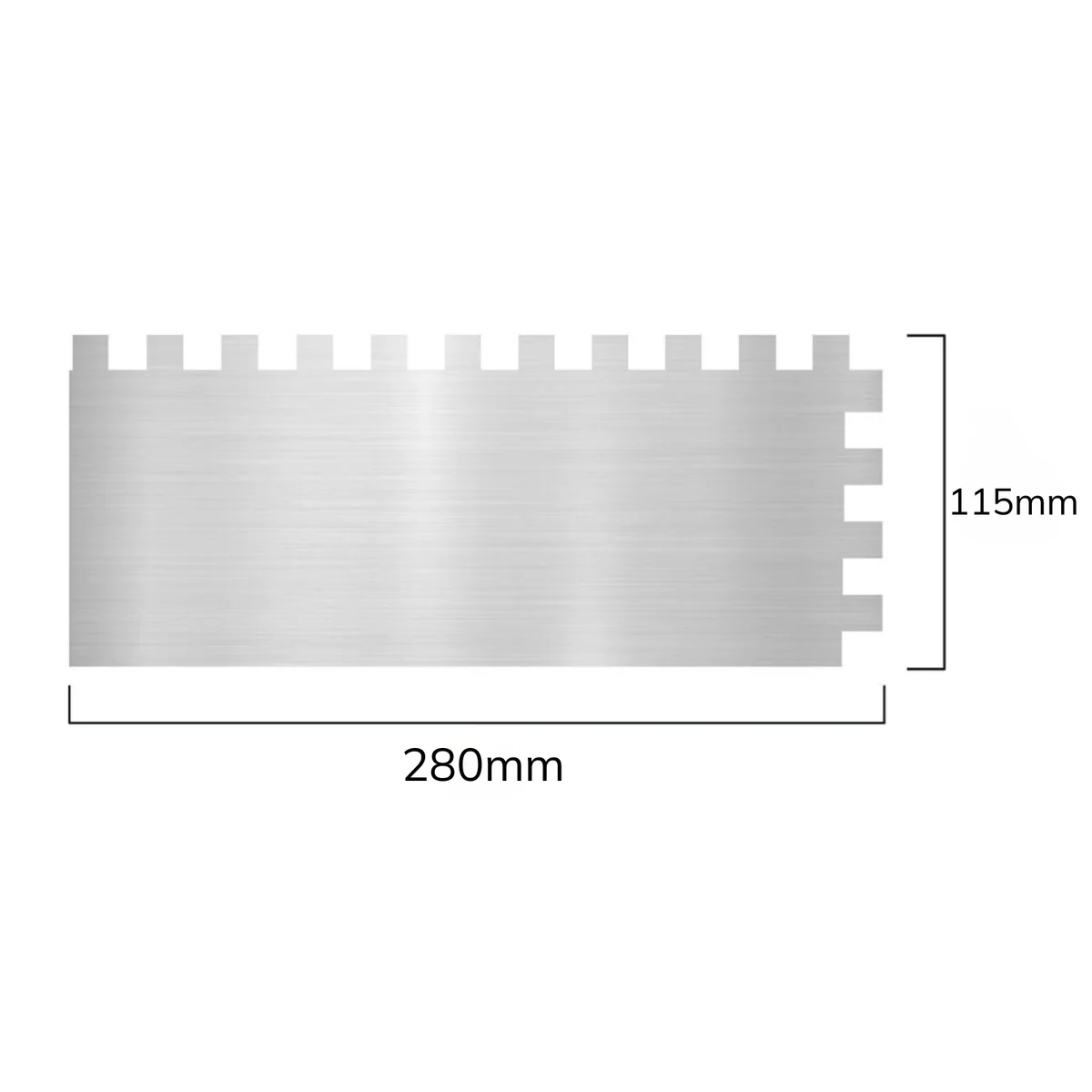 Qep 8mm Square Notch Stainless Steel Trowel - 280mm x 115mm - Durable Design - Image 3