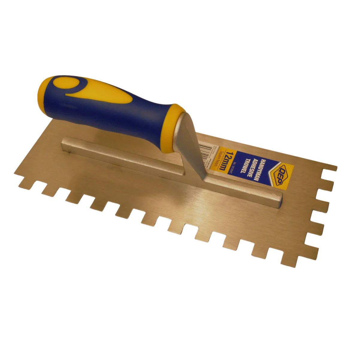 QEP Adhesive Trowel - 12mm - Carbon Steel - Ergonomic Handle