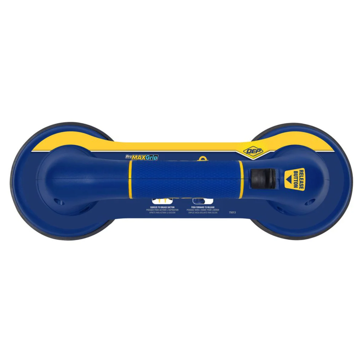 QEP ProMAXGrip Double Suction Cup - 80kg Holding Power - 120mm x 340mm - Black/Yellow - Image 3